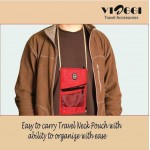 VIAGGI Unisex Travel Neck Pouch - Red